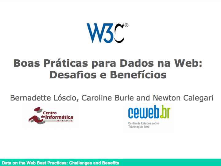 Webinar Boas Práticas para Dados na Web: Desafios e Benefícios